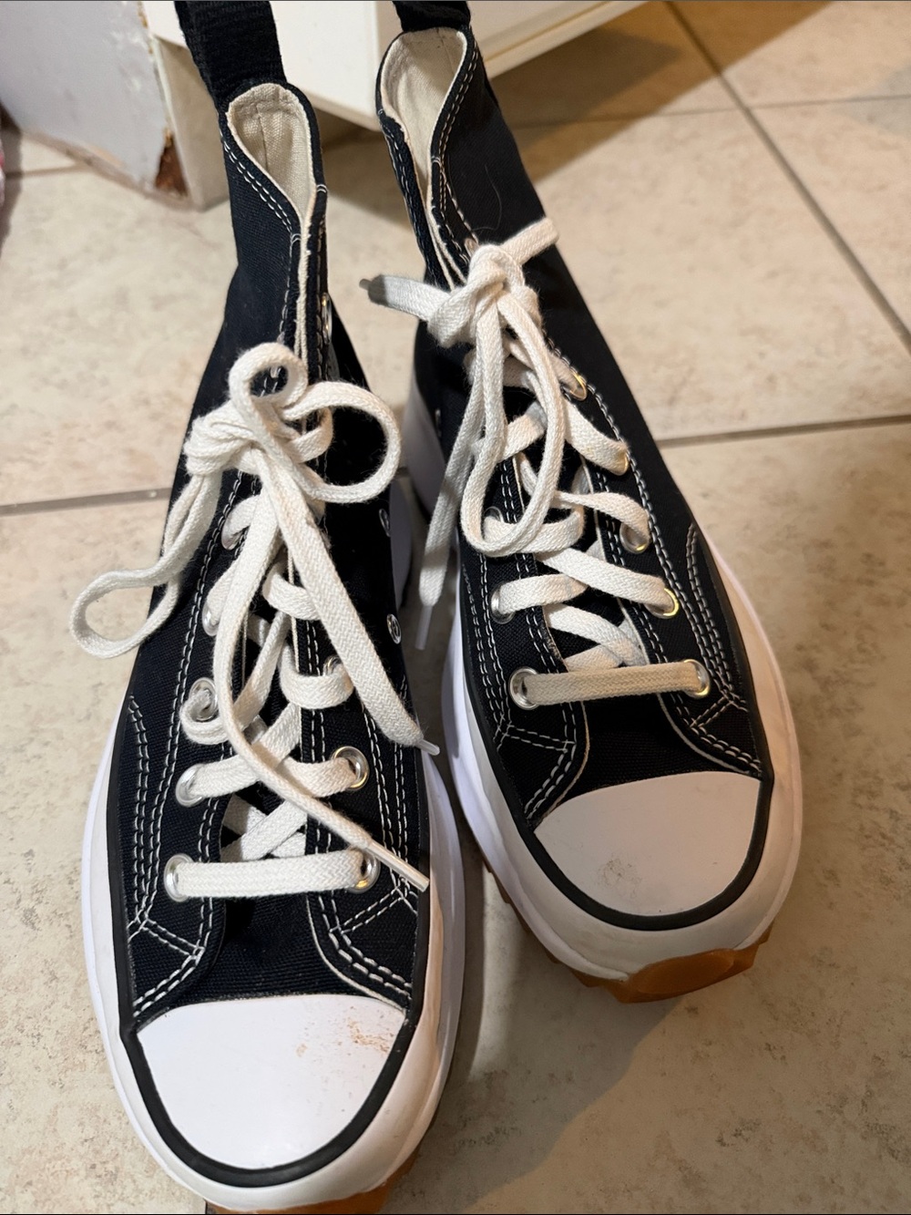Converse Black Canvas Kids High-Top Sneakers with White Laces
